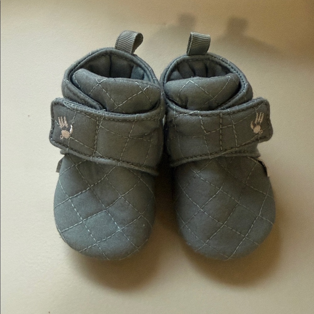 BearPaw Quilted Baby Shoes in Green - Picture 2 of 4